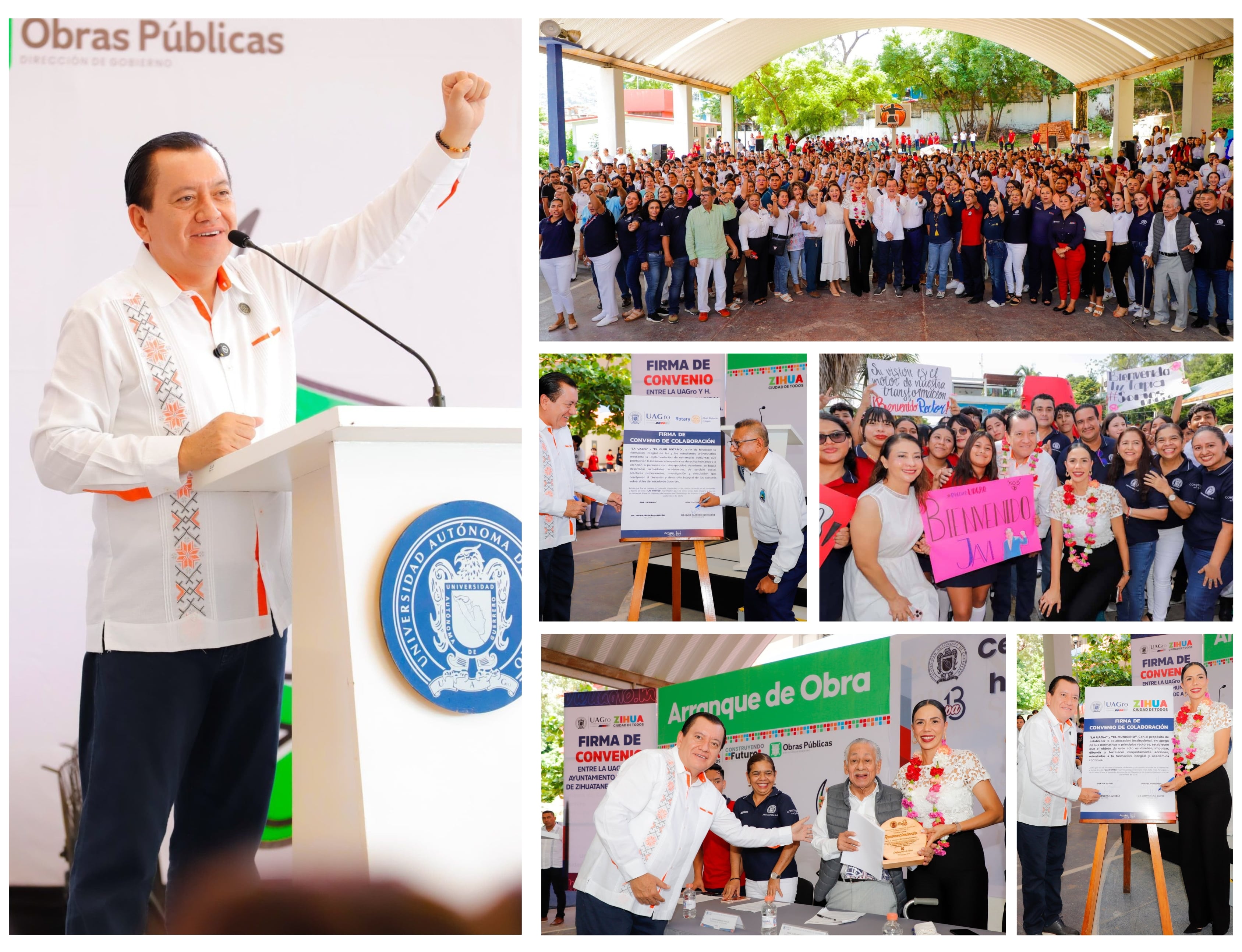 EL RECTOR DE LA UAGRO REALIZA GIRA EN COSTA GRANDE, CELEBRA 50 AÑOS DE LA PREPARATORIA NO. 13 Y FIRMA CONVENIOS CON AYUNTAMIENTO DE ZIHUATANEJO Y CLUB ROTARIO DE IXTAPA